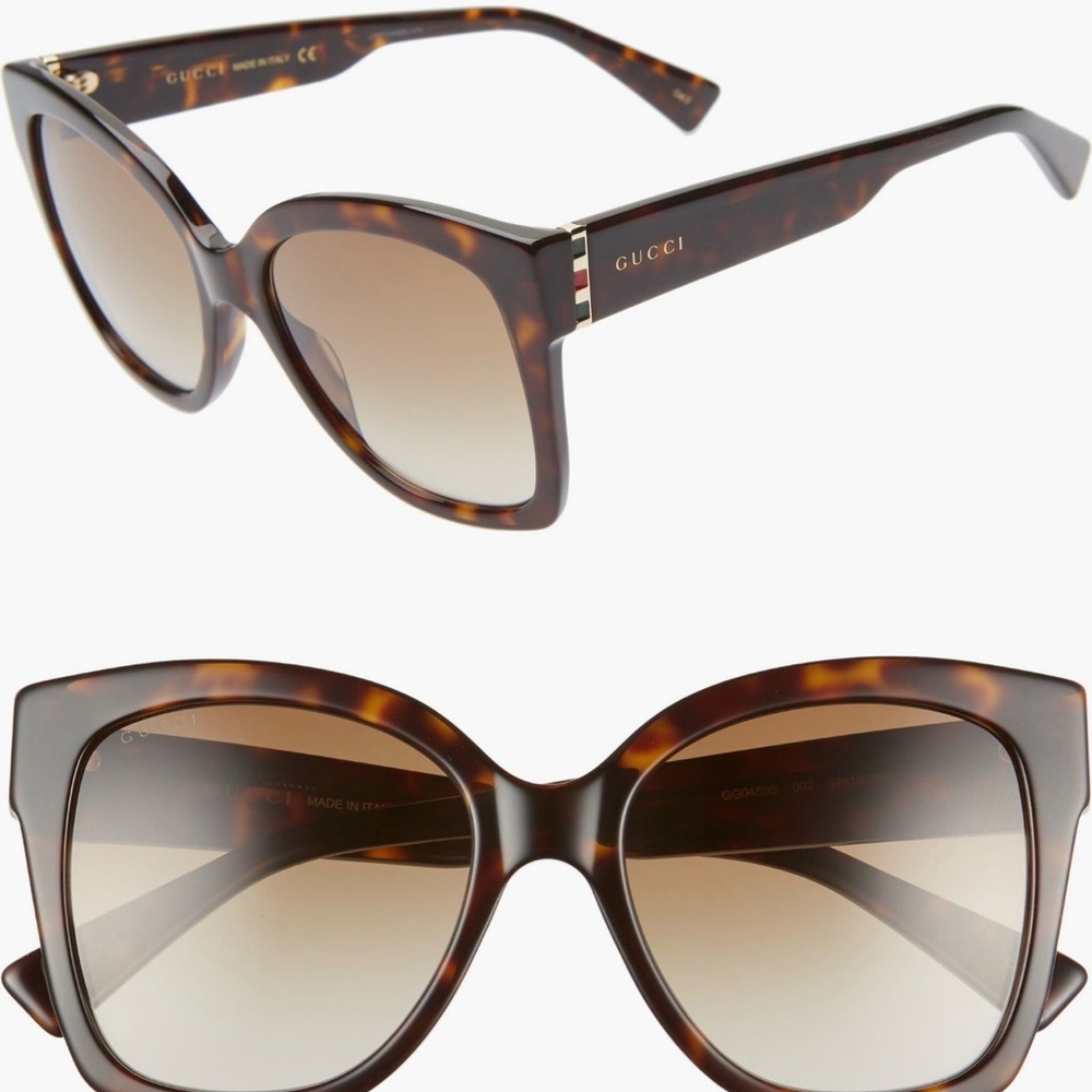 Gucci Brown Tortoise Sunglasses 54mm